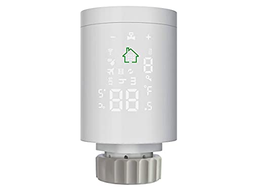 Termostato activador Zigbee para radiador, válvula termosifón, pantalla LCD sobre el cuerpo, alimentado con pilas AA, compatible con Amazon Alexa y Google Home