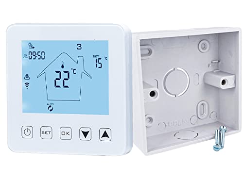 Termostato WIFI, termostato de caldera, compatible con Amazon Alexa, APP Tuya Smart Life, caja de instalación incluida