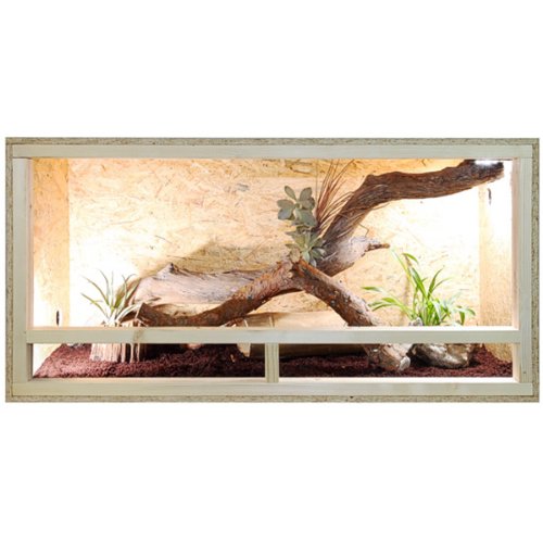 Terrario de tamaño grande de madera para reptiles, para interiores, parte con ventilación, para serpientes y lagartos, beige, 120x50x50cm - Side Vent