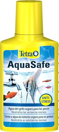 Tetra AquaSafe para Agua de Acuario Natural y Apta para Peces, Neutraliza las Sustancias Nocivas del Agua del Grifo, Botella de 100 ml