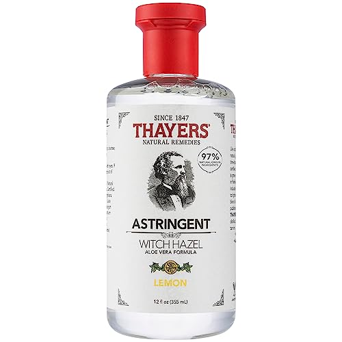 Thayers Tónico Astringente Facial de Hamamelis y limón Suaves con Aloe Vera Orgánico - llumina y cierra los poros - vegano - 97% de ingredientes naturales - probado por dermatólogos - 355 ml