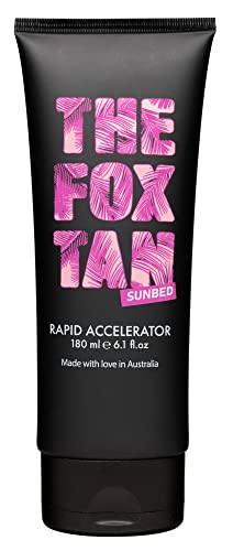 The Fox Tan - Rapid Accelerator - acelerador del bronceado sin autobronceador con beta-caroteno, loción para la cara y el cuerpo, para solarium, vegana y sin animales, 180 ml