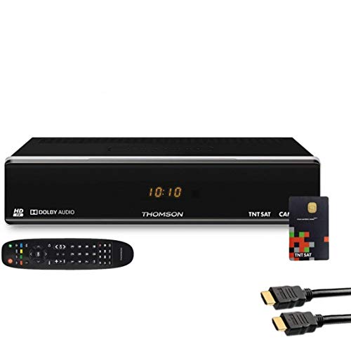 Thomson - Receptor de TV Satélite HD + Tarjeta de acceso TNTSAT V6 + Cable HDMI