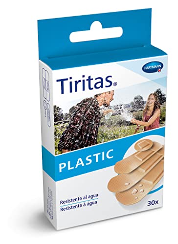 TIRITAS Plastic: Apósitos hipoalergénicos, transpirables e impermeables. Protegen las heridas de la suciedad; 4 tamaños 30 unidades