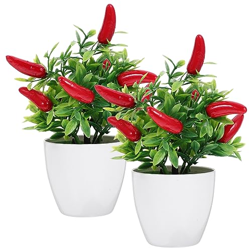 Toyvian 2 Piezas Plantas Artificiales Bonsái De Pimentero En Maceta Bonsái De Planta Falsa Pimientos Falsos Ramo De Pimienta Artificial Mini Pimiento Bonsai Mandarina Árboles Falsos Espuma