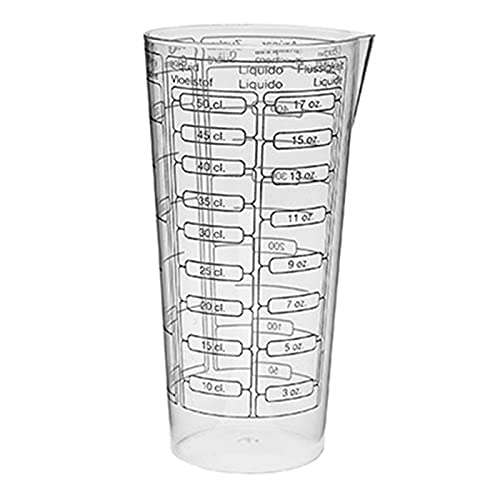 Tradineur - Vaso medidor de plástico de 500 ml. Jarra, recipiente para medir líquidos y sólidos 11 x 10,5 cm, cocina o repostería, válida para microondas y lavavajillas