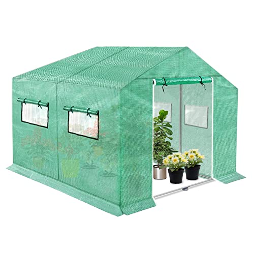 TRMLBE Invernadero de 3 x 2 x 2 m y 6 ㎡, resistente al invierno, HDPE+LDPE+tubo galvanizado, invernadero, balcón, interior, tomates, Green House
