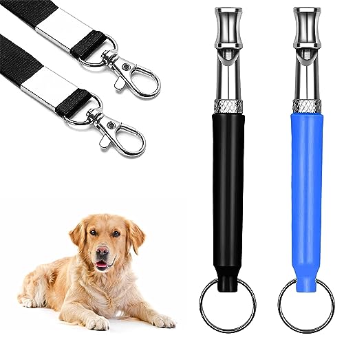 TruuMe Silbato para Perros, Silbato Ultrasónico para Perros, Silbato Ultrasónico Profesional, Ajustables para Perros de Alta frecuencia, Silbato De Perro Antiladridos para Entrenamiento, Negro & Azul