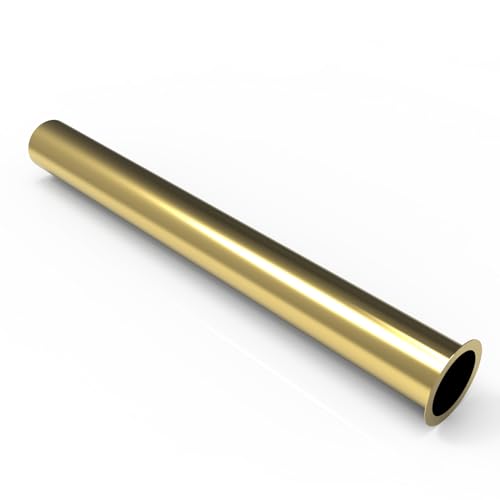 Tubo corrugado para desagüe, recto, dorado, 300 mm, color: latón pulido