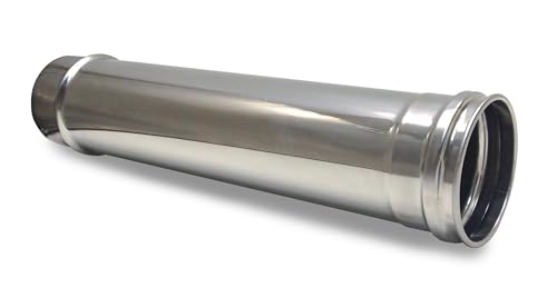 Tubo de 1m en acero inoxidable para estufas de pellets - Diámetro 80 mm