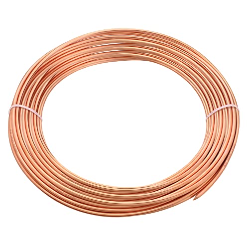 Tubo de cobre de 25 pies, tubo de cobre flexible, sin costuras, tubo de cobre hueco, tubo de metal industrial suave para aire acondicionado, refrigerador y otros equipos (1/2)