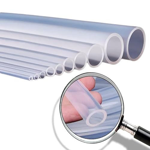 tubo de silicona transparente 8mm D.ext x 5mm D.int, tubo silicona flexible, manguera de silicona de grado alimentario, tubo alta temperatura y bajas -60ºC hasta 200ºC FDA 2 metros