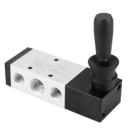 Válvula neumática Válvula de control manual neumática Válvula de palanca manual de 5 puertos y 3 posiciones, presión de trabajo 0~0.8Mpa(4H330-10)