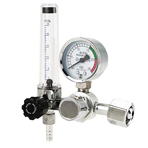 Válvula reductora de presión, Regulador de presión argón 0-25MPa 25 l/min G5/8 Entrada Reductor de presión de gas con medidor