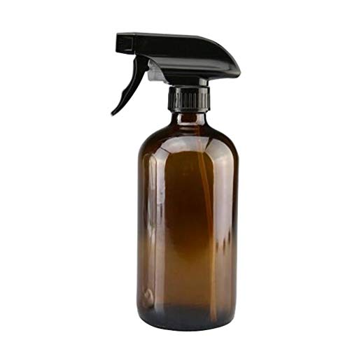 VASANA 1 botella vacía de 250 ml de cristal recargable con pulverizador negro para aceites esenciales y productos de limpieza caseros para aromaterapia., ámbar (Naranja) - YPK60491AMBER