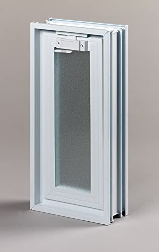 Ventana de ventilación para insertar en una pared de bloques de vidrio, ladrillo u hormigon | Dimensiones cm 19x38,4x8 | Sustituye 2 bloques de vidrio de 19x19x8 cm | Unidad de venta 1 ventana