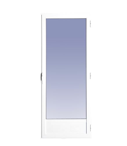 Ventanastock Puerta Balconera Aluminio 800x2000 Practicable Derecha con Rejilla de ventilación y cristal mate Carglas 1 hoja