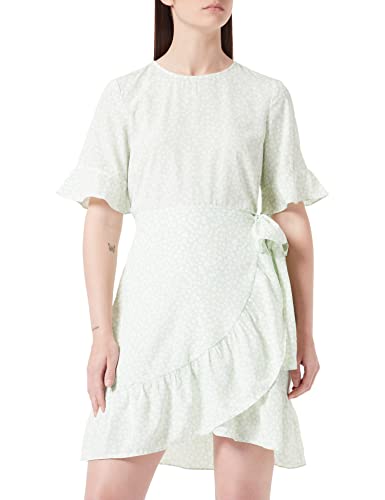 VERO MODA Vmhenna 2/4 O-Cuello Corto Dress Noos Vestido Envolvente, Verde Pastel, XL para Mujer