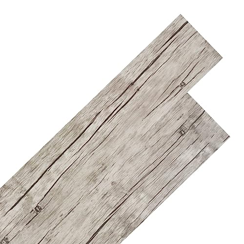 vidaXL 36x Lama de Suelo Baldosa Loseta Tarima Flotante Azulejo Salón Antiestático Ignífugo Impermeable Antideslizante 5,02 m² PVC 2mm Gris Claro