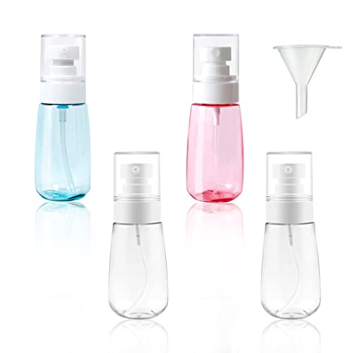 VIKSAUN 4 Piezas Bote Spray 60ml, Botellas Spray Pulverizador Plastico, Transparentes Contenedor de Pulverizador, Atomizador de Viaje Pequeño, Perfume Botellas para Maquillaje agua Alcohol (4 Piezas)