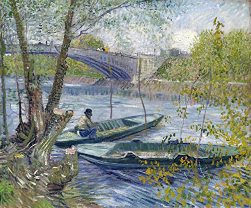 Vincent Van Gogh Fishing in Spring the Pont de Clichy Asni res 1887 MAXI Poster - Póster de arte de película en varios tamaños para ideas de sala de estar o dormitorio. Imágenes de películas de culto