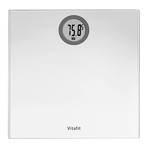 Vitafit Báscula de Baño Digital de Alta Medición Precisa 180kg/400lbs con Tecnología Step-On,Pantalla LCD
