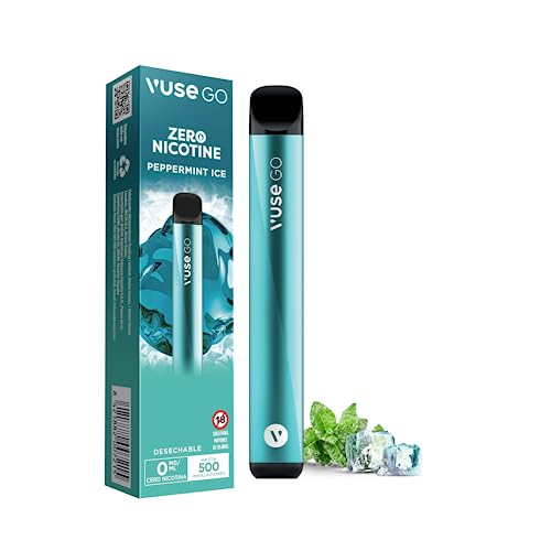 Vuse Go Vaper desechable, Sin Nicotina, sabor Peppermint Ice, Cigarillo electrónico desechable de VUSE la marca No.1 Global de Vapeo. Listo para usar