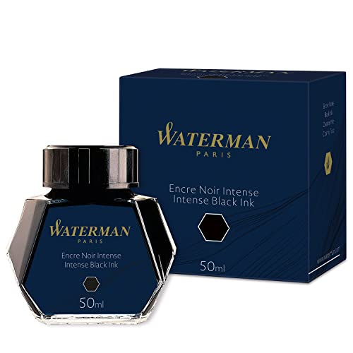 Waterman tinta para pluma estilográfica, negro intenso, frasco de 50 ml