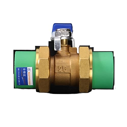 wrtgerht Resistir Extremos de Alta presión y Temperatura Unión de Color Verde, válvula de Bola de latón, válvula de Bola de unión de tubería PPR, Conector de tubería de Agua (Color : 25mm)