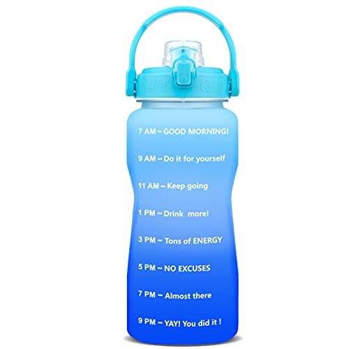 XMYNB Botella de agua con Flip-Flop Bpa Free Beber Botellas Portátil Deportes Teléfono Soporte Gimnasio Jarra, Azul