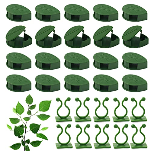 XZMCAT 60 piezas de clips vegetales adhesivos para plantas trepadoras, pinzas para plantas para fijar plantas de forma segura - soportes de plantas invisibles para jardinería