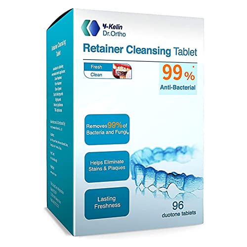 Y-kelin Tableta de limpieza de retenedor ortodóntico Tableta de 96 (96 tabletas)
