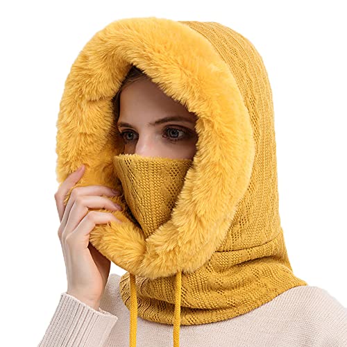 YAMEE Pasamontañas Invierno para Mujer,Balaclava Máscara Moto de Punto,Gorro Cálido De Invierno para Clima Frío Esquí al Aire Libre Montaña Senderismo