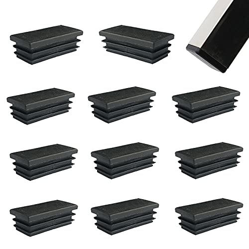 Zaky 18 tapones de láminas para tubos rectangulares de 60 x 40 mm, conector de plástico para tubo cuadrado, negro