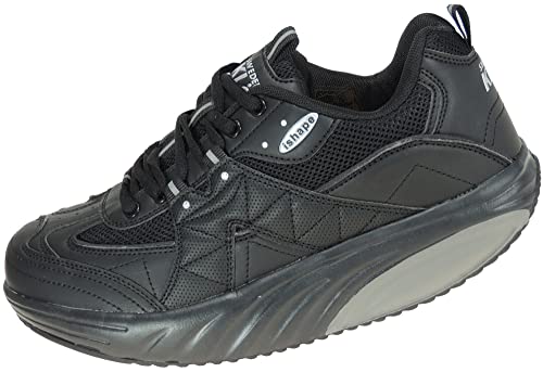 Zapatilla Deportiva con Piso Curvo Balancín para Hombre y Mujer. PIDA 2 Tallas más de la Habitual Negro Talla 42