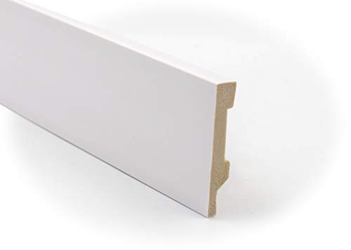 Zócalo - Rodapié Blanco de PVC hidrófugo, 7cm de alto y 220cm de largo