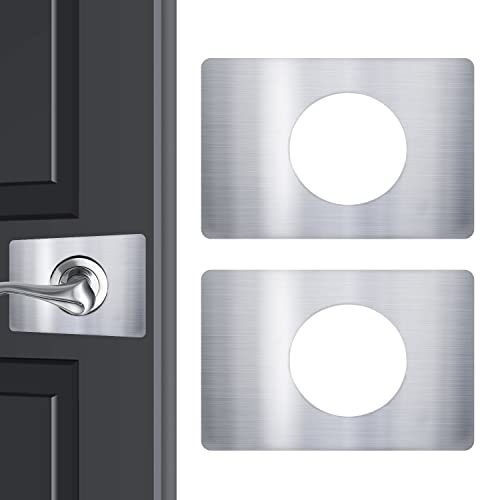 Zolunu placa de reparación de la cerradura de la puerta, placa de refuerzo de la cerradura de la puerta, placa de fijación de la cerradura de la puerta - Paquete de plata 2